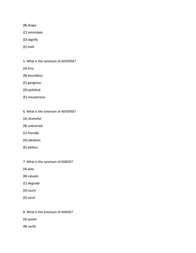 Gre Gmat Vocabulary List | PDF
