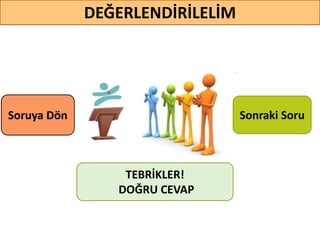 44
DEĞERLENDİRİLELİM
TEBRİKLER!
DOĞRU CEVAP
Sonraki SoruSoruya ö
 