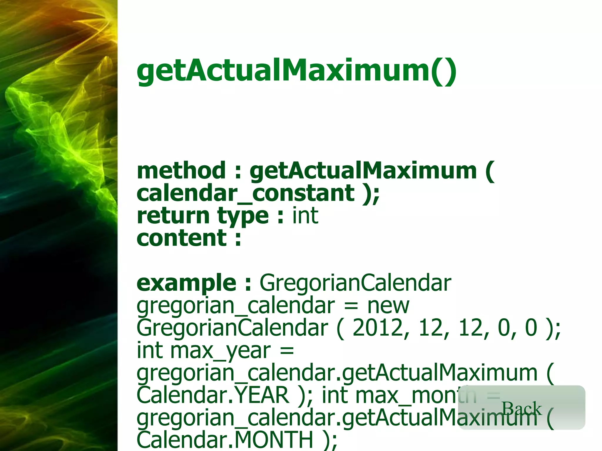 Gregorian calendar class | PPT
