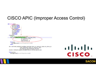 SACON
CISCO APIC (Improper Access Control)
 