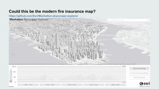 Could this be the modern fire insurance map?
https://github.com/Esri/Manhattan-skyscraper-explorer
 