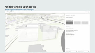 Understanding your assets
https://github.com/Esri/c-through
 