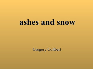 ashes and snow Gregory Coltbert 