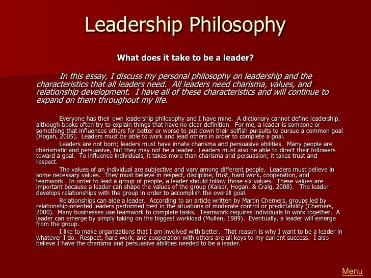 personal philosophy of success essay