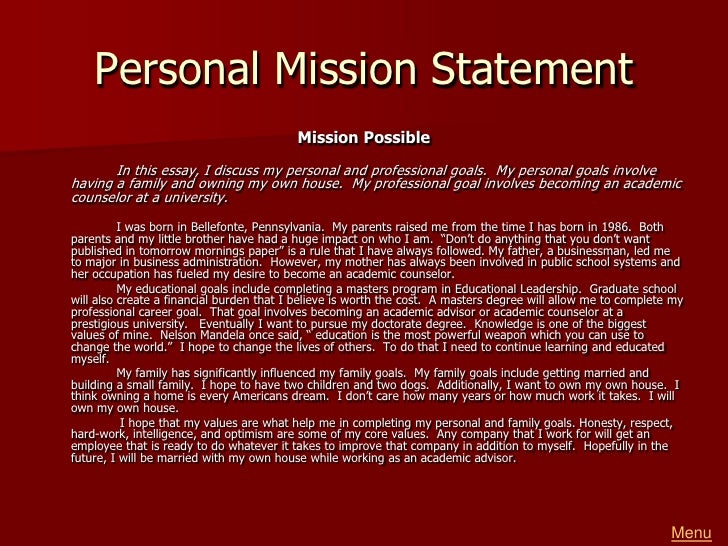 How To Write A Personal Mission Statement (With Examples) personal mission statement essay