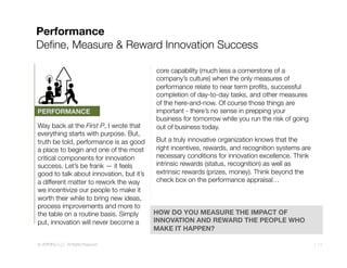 Performance
Deﬁne, Measure & Reward Innovation Success

                                          core capability (much le...