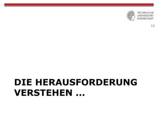 12
DIE HERAUSFORDERUNG
VERSTEHEN ...
 