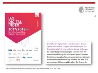 15
• 
http://initiatived21.de/app/uploads/2018/01/d21-digital-index_2017_2018.pdf
 