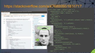 © 2018. All Rights Reserved.
https://stackoverflow.com/a/47680050/1831717
g.V().has('name','alice').as('v').
repeat(outE().as('e').inV().as('v')).
until(has('name','alice')).
store('a').
by('name').
store('a').
by(select(all, 'v').unfold().values('name').fold()).
store('a').
by(select(all, 'e').unfold().
store('x').
by(union(values('value'),
select('x').count(local)).fold()).
cap('x').
store('a').
by(unfold().limit(local, 1).fold()).
unfold().
sack(assign).
by(constant(1d)).
sack(div).
by(union(constant(1d),
tail(local, 1)).sum()).
sack(mult).
by(limit(local, 1)).
sack().sum()).
cap('a')
 