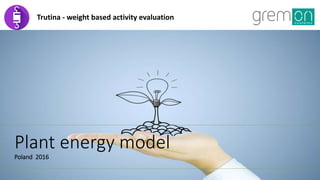 Plant energy model
Poland 2016
Trutina - weight based activity evaluation
 