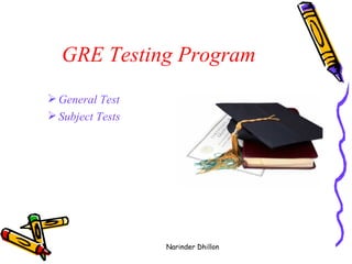 GRE Testing Program General Test  Subject Tests   Narinder Dhillon 