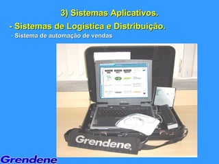 3) Sistemas Aplicativos.
- Sistemas de Logística e Distribuição.
- Sistema de automação de vendas
 