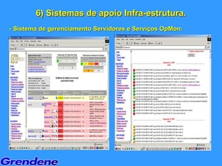 6) Sistemas de apoio Infra-estrutura.
                             Infra-estrutura.
- Sistema de gerenciamento Servidores e Serviços OpMon:
 