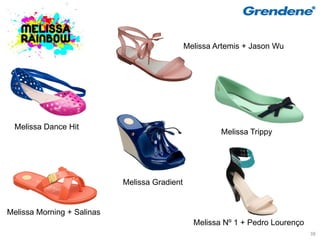 Melissa Artemis + Jason Wu




  Melissa Dance Hit
                                                        Melissa Trippy




                            Melissa Gradient


Melissa Morning + Salinas
                                                 Melissa Nº 1 + Pedro Lourenço
                                                                                 38
 