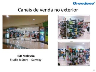 Canais de venda no exterior




     RSH Malaysia
Studio R Store – Sunway


                                   53
 