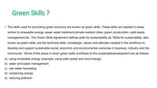 Green skills - IT Class 9 | PPTX | Environmental Services Industry ...