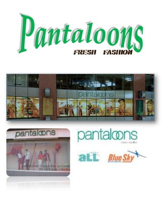 VALUE RETAILING - Big Bazaar, Food BazaarOur entire operations can be summarized in the following diagram;We started our operations with a trouser brand, Pantaloon. In our initial stages we had small format outlets branded Pantaloon Shoppe, which were franchise operations. Realizing the problems associated with franchise model, we decided to have our own retail outlets. We launched our own retail store “ Pantaloons” in 1997. We launched Big Bazaar- a hypermarket with over 1,70,000 products as our first offering in value retailing segment. Food is the largest basket in terms of household expenditure, as a logical extension we launched our new format Food Bazaar. We have introduced the concept of seamless malls in India through our new format ‘Central’. Recently we have launched new retail formats; aLL, Fashion Station and MeLa.Pantaloons-‘Fresh Fashions’Started in 1997 through one 8,000 square feet store in Kolkata, Pantaloons is our first organized departmental store format targeting the Indian middle class and upper class customers across age and gender. The focus is largely on apparels and accessories and covers the entire family. We offer a wide variety of product range including trousers, shirts, casual wear, western and ethnic wear for women,children’s clothes, accessories, jewellery. We provide a combination of private label and third Party Label. We have a wide network of Pantaloons stores spread across the country. Our stores as on October 24, 2005 are located at;Sr. no City Location Area( Sq. ft) Year of starting:1 Kolkata Gariahat 16,000 19972 Hyderabad Begumpeth 16,000 19973 Hyderabad Himayat Nagar 9,000 19984 Chennai Spencer Plaza 22,000 20005 Ahmedabad AhmedabadL 27,500 20006 Kolkata Camac street 41,000 20017 Kanpur Kanpur 30,000 20018 Pune Inox 8,000 20029 Mumbai Phoenix ,Lower Parel 50,000 200310 Gurgaon Sahara Mall 17,000 200311 Mumbai Center One,Vashi 22,000 200312 Baroda Inox 20,000 200313 Ahmadabad 10 Acre, Kankaria 20,000 200514 Bangalore Sigma Mall 20,000 2005FASHION STATION:A THEMATIC STORE, Fashion Station is an attempt to offer current fashion products to the mass market. We believe with increasing media penetration and a proliferation of television channels some of which cover fashion extensively, the average Indian is being steadily exposed to bolder and more contemporary fashion. Fashion Station is positioned to meet the fashion requirements of this growing number of customers. We opened the first Fashion Station opened in Mulund, Mumbai in March 2005. Spread over 25,000 area feet, the store houses a mix of Private Labels sold in Big Bazaar and Pantaloons. These are backed by the requisite fashion accessories and appropriate footwear, which lends an integrated feel to the store and meets the entire fashion requirements of a customer. Our second Fashion Station has been opened in Ghaziabad which is spread over 15,000 Sq. ft.ALL-‘A LITTLE LARGER’:ALL IS OUR LATEST format in the Lifestyle retail segment. aLL is our exclusive store dedicated to the fashion needs of both plus size men and women which has been launched as a single dedicated standalone store. It was launched in Vashi, Mumbai on July 16, 2005 and covers an area of 650 Sq. ft and at Andheri on August 21, 2005 covering an area of 2,000 Sq. ft. The ‘aLL’ store houses a wide range of ready-to-wear fashionable clothes and accessories that are otherwise not easily available for plus size customers. The store has a wide collection to select from - Western wear, Indo-western and Ethnic wear in both formal and casual categories. Matching accessories like belts, ties, and handbags are alsoavailable. To complement the collection, the store layout is designed keeping in mind the requirements of its customers. The sales staffs are trained to provide a comfortable shopping experience to this new segment of customersMELAMELA MARKS our entry into the home solutions market through our subsidiary Home Solutions Retail (India) Limited. With a record number of houses being bought annually in India and the organized retailing being largely absent in this segment, home solutions is a logical expansion of our retail business. Under this business, we cater to the value and lifestyle segment through existing and newformats. MeLa provides a complete range of home furnishings, besides also offering a range of services that includes tailoring facilities and customized home solutions by in-house interior designers. The company currently has one MeLa store in Mumbai.Merchandising:• The Category manager develop a merchandising strategy for the category taking into consideration customer profile, classification, resource structure, vendors, fashion trends, items and price points. The category manager visit stores regularly to check assortments of merchandise displays, stock levels and old season merchandise, consult with team leaders and sales people on problems and suggestions.Sourcing / Purchasing:• The category manager controls quantities to be purchased as per the sales forecast. The purchasing is done based on range plan made for the season and re-orders been placed based on sales and stock levels. The Category Manager reviews the actual sales versus planned sales and source the material based on feedback from storefront.Logistics:• Category manager ensure that goods are dispatched in right quantities and at right time to reach stores with sufficient time in hand to promptly cater to customer demands.Promotions:• Category manager plans promotions / brand or product building schemes. The category manager identify slow movers and also disposal plan for the same.Visual Merchandising: In modern retail, we believe that visual merchandising is key to encourage a customer to purchase the products. Visual merchandising involves store window, store directories, imposters, unit top poster / visual, placement of products, highlighting products in the store. We use our visual merchandising skills to present our merchandise at its best, in order to appeal to the customer. This is a critical in store activity with our visual merchandising team deciding on the theme as well as the manner in which the merchandise is proposed to be displayed across our stores nation wide.Supply Chain management:Availability of products at the right time and at affordable cost is of utmost importance in retail business. Supply Chain management ensures this. The diverse requirements of different retail formats in which we operate requires a model which is flexible enough to meet the diverse requirement of our various formats; incase of Pantaloons- the time to market is of paramount importance whereas for Big Bazaar – the cost to market is crucial. Keeping this in mind, we have created our own supply chain and logistics model. The Supply Chain function involves vendor management, quality assurance and transportation. Vendor management assumes critical importance in retail business where one has to deal with multiple products. We have in place a robust vendor management system. Vendors are identified all over the country and strategic relationships are developed. A transparent vendor rating system rates each vendor across a variety of parameters. Regular interaction and rating system ensures that the vendor remain in sync with our Company’s goals and targets. Improvement in communication with vendor and vendor development initiatives like standardization of norms for size and fits, and implementation of a vendor rationalization program enable us to increase the number of “A” rated vendors by over 80 %. Our Supply chain department has been awarded the ISO 9001:2000 certificate by Den Norske VERITAS. The quality assurance function has been strengthened with the implementation of internal quality control measures. Quality hubs have been established at zonal level with a view to proactively prevent quality defects. We have one central warehouse and 12 regional warehouses. These warehouses are located in Pune, Delhi, Ghaziabad, Nasik, Ahmadabad, Bangalore, Hyderabad, Gurgaon, Mumbai, Nagpur and Kolkata.In case of lifestyle retailing, the entire apparel stock is generally delivered to the central warehouse. The central warehouse then services individual stores. In addition to central buying, there is restricted local buying. A unique aspect of the supply chain model is the factory outlet. Its the last level of supply chain model which ensures that slow-moving merchandise are disposed off on a regular basis. We currently have 22 factory outlets spread over 15 places. In Big Bazaar, the merchandise is delivered straight from the vendors/manufacturers to differentregional/city warehouses; these warehouses then transfer the products to the respective stores. Food Bazaar has both perishable and non-perishable products. Perishable goods like fruits, vegetables are sourced from the concessionaires and stocked directly at the stores. Non-perishable products are delivered directly from suppliers and manufacturers. While we outsource intercity transport of goods to third parties, intra city movement form warehouse to the stores is handled by our own fleet of vehicles. For lifestyle retail formats, we use the services of logistic solution providers in order to deliver products on time to the stores. For value retail, low cost transport arrangements have been secured to optimize transportation cost. Warehouse operations have been streamlined through the standardization of racking system, scientific layouts and implementation of automatic replenishment system. A  Comparative Study of sales promotional tools adopted by shopping malls with reference to pantaloons India pvt. Ltd.504825168910PRESIDENT-MARKETING, PRIL :- SANJEEV AGRAWALBipasha, Zayed to endorse Pantaloon brand351472566675New Delhi , Aug. 28Pantaloons Fresh Fashion, the fashion retail format of the Future Group, has signed on Bipasha Basu and Zayed Khan as its brand ambassadors, to endorse its retail brand. In this initiative, Pantaloon Retail India Ltd has brought the two actors together for a television commercial. Both, Bipasha and Zayed will endorse the entire range of Pantaloons apparels that include casual, formal, western, ethnic, party and sportswear. \"
Bipasha Basu and Zayed Khan will add their personal style statement to Pantaloons, which will help enhance the fashion imagery of the brand. Hence, we are proud to simultaneously sign the two Bollywood icons to endorse our flagship fashion retail brand,\"
 said Mr Sanjeev Agrawal, President- Marketing, PRIL, in a statement. Pantaloons Fresh Fashion, the fashion retail format of the Future Group, has signed on Bollywood stars, Bipasha Basu and Zayed Khan, as its brand ambassadors. This is the first-ever instance of a retail brand signing on two big Bollywood stars simultaneously. Fashion icons, Bipasha Basu and Zayed Khan, with their distinctive style statement, will reiterate that Pantaloons represents ‘Fresh Fashion’. The Pantaloons brand will leverage their universal appeal, which is not merely limited to the metropolitan cities but also extends to the smaller cities and towns. In this pioneering initiative, PRIL has brought the two stars together for a fast paced and fashion packed TV Commercial. Bipasha Basu and Zayed Khan, will endorse the entire range of Pantaloons apparels such as casual wear, formal wear, western wear, ethnic wear, party wear and sportswear. In lieu of the forthcoming festive season, the first advertising campaign will launch the Pantaloons festive collection. Sanjeev Agrawal, President-Marketing, PRIL, said, “Bipasha Basu and Zayed Khan will add their personal style statement to Pantaloons, which will help enhance the fashion imagery of the brand. Hence, we are proud to simultaneously sign the two Bollywood icons to endorse our flagship fashion retail brand. With this, Pantaloon Retail has achieved another ‘first’ to add to its list of pioneering initiatives.” Actress Bipasha Basu said, “Pantaloons has a wide range of fashion wear for women and its this drive to continually provide ‘Fresh fashion’ that makes Pantaloons my store. It is a store that has fashion for all occasions.” Often criticised for her onscreen skimpy clothes, Bipasha Basu will be promoting an apparel brand Pantaloon now. The company has roped in sultry siren along with Zayed Khan to endorse its retail brand. Around four or five years ago, cricketers Sanath Jayasuriya and Mark and Steve Waugh were associated with the brand. This is the first time the company has roped in two Bollywood stars to endorse the retail brand. Will Basu and Khan fit into the brand image to push the retail business? Aggarwal says, “Bipasha is known for her own distinct sense of style that appeals to millions. Zayed, on the other hand, has a youthful persona, which we felt could be wielded for our brand.” Basu and Khan will endorse the entire range of Pantaloon garments, all the collections stored under the Pantaloon brand: casual wear, formal wear, Western wear, ethnic wear, party wear and sportswear. Basu endorses another garment brand, Levi’s, but it is learnt that her contract with that retail brand has ended. So, there won’t be any conflict between the two brands.MAJOR PLAYERS2409825116840Ebony Retail Holdings Ltd., a part of the DS Group, is a Delhi-based retailer with seven stores in seven North Indian cities spread across 1,50,000 sq.ft of total retail space. Having started off with a store in New Delhi in 1994, Ebony has expanded its presence in the years since. The chain also has an online B2C shopping portal (www. Ebony click .com) that offers customers a non-store retail format to shop from. In 2004 Ebony had nine operational stores in five cities, covering 167,000 sq.ft of retail space. A few of its outlets were probably closed down and new outlets opened in two more cities since2004. The sudden and sharp rise in competition in the Indian retail sector at present seems to have taken this department store chain unawares. They have not expanded their retail operations in any major way in the last couple of years. Ebony clocked a turnover of Rs.85 crore in 2004-05. Sales realization/sq.ft per annum stood at Rs.6,095 in 2005, an increase of eight per cent over the previous financial year. The average transaction value in 2005 was Rs.l, 1 02, up from Rs.l,009 in the previous fiscal.Ebony sells menswear, women swear, lingerie, kids wear, home fashion and accessories, cosmetics, perfumes, books and music, personal care and cosmetics, jewellery and luggage. The store's private label, ETC, contributed towards seven per cent of the chain's total apparel sales in 2005. In its efforts to facilitate customers, Ebony runs a customer loyalty program, Ebony Elite Club, which has approximately 52,000 members (up from 28,000 members in 2004-05. It has also introduced a designer wear section, Studio Ivory, with collections for a middle-income target segment. The department chain also runs the concept bookstore, Wordsworth, which sells music too.2276475-209550The Mumbai-based Rajan Raheja Group launched its first Globus department store in January 1998 at Indore and since then it has become a 20-outlet strong chain with a presence in 14 cities. Apart from the Globus department stores, the chain also runs a second retail format with Globus, the factory outlet format. Globus' flagship store was launched in Mumbai in November 2001. The department store chain's customer loyalty program is called the Globus Privilege Club card program. In 2004, the chain had seven outlets in five cities with a total space of 1,39,658 sq.ft by 2005 their retail presence had reached eight cities with 12 stores and a total retail space of 1,94,610 sq.ft. Today the chain runs 20 outlets in 14 cities with a total retail space of 2,90,000 sq.ft. Retail expansion plans include having 30 outlets by 2007, 100 by 2008, and taking it to 120 by 2010 with a total retail space of 12,40,000 sq.ft. The chain's in-store labels apparel labels, Globus and F21, contribute about 35 per cent towards total retail sales. Frequent consumer promotions during peak sales periods like traditional festive seasons bring in 25-30 per cent increase in average sales. From a retail turnover of Rs.82.0 1crore in 2004-05 (and Rs.l 09 crore by 2005-06), the company targets to achieve a turnover of Rs.180 crore in the current fiscal.1400175-9525The Dubai-based Landmark Group’s department store chain, Lifestyle, started operations in India in 1998. It currently operates 19 Lifestyle departmental stores in nine cities with a total retail space of 7,45,711 sq. ft. In 2004 the chain had seven stores in five cities with a space of 2,68,436 sq.ft, which grew to 10 stores in the same five cities with an increased retail space of 3,41 ,587 sq.ft. By 2010 they plan to have 41 stores in 16 cities with a combined retail space of 19,33,931 sq.ft. The average store size of a Lifestyle department store is 46,000 sq.ft, the largest of them being the Chennai store with an area of 75,000 sq.ft. Lifestyle now plans to majorly expand into the tier-II cities in the country. Ginger, Baby Doll and JRS Active are the three major private labels of Lifestyle, besides segment-specific brands like 2xtremz for women and Juniors for infants. These private labels contribute approximately towards 10 per cent to the total revenue. Its customer loyalty program is called The Inner Circle, which contributes 40 per cent to total sales. Each of the stores has a Coffee Island managed by Qwiky's.Lifestyle International has announced investments to the tune of Rs.400 crore in the next five years to fund its expansion in India. This includes plans to bring in its concept stores into the country, including the Max Hypermarkets and Lifestyle Center’s. The Max chain of value stores and Home Centre’s have already been launched. Landmark is also working on a Lifestyle Centre store to be opened in Bangalore late next year, which will include a Home Centre and a high value food retail store.1876425-200025Shopper's Stop Ltd from the K Raheja Group, opened its first Shoppers' Stop department store in Mumbai in 1991; and over the last 16 years has established itself as the largest player in the department store category in India. From 16 stores in nine cities with an area of7,52,848 sq.ft, the chain today operates 26 outlets in 12 cities with a total retail space of 15,07,126 sq.ft, with plans to have 34 stores by 2007. By 2010 Shoppers' Stop plans to have nearly 50 outlets in 20 cities across a total retail space of 36,26,899 sq.ft. Shoppers' Stop was the first retailer in the country to have Bar-coded garments, Co-branded credit card; and Retail ERP Shoppers' Stop, unlike Pantaloon and Westside where the chunk of sales are driven by private labels, houses a large number of external brands. The chain is today the largest retailer for popular brands like Levi's Strauss, Pepe, Arrow, Zodiac, Ray-Ban, Swatch, ete. The launch of Buzz (the designer pret wear section) and Kasba by Raghavendra Rathore were some new additions. Some of the chain's private labels include Stop, Life, Vettorio Fratini, Haute Curry, indi-vidual and Acropolis, sales from which grew by 44 per cent in 2005, over the previous year. Shoppers' Stop customer loyalty program, First Citizen's Club has approximately 4,40,000 members, who contribute to over 50 per cent of the total sales. Shoppers' Stop, which has tied up with Mother care, the global brand for infants and children, will be opening 40 Mother care outlets over the next five years. It currently has  Mother care outlets. The bookstore section, Crossword; as well as food and beverages outlets such as Café Brio and Desi Cafe have also been launched within the department stores. In 2006, Shopper's Stop Ltd signed a MoU with UK-based Nuance Group, a leading airport retailing company, for setting up a 50:50 joint venture to enter the duty-free retail market at Indian airports. Shoppers' Stop registered sales worth Rs.5,071 crore in 2004-05, with an increased turnover of Rs.6,775 crore in 2005-06. The chain is targeting a turnover of Rs.750-850 crore by 2008. Sales realization per sq.ft per annum stands at around Rs.6,903; while the average transaction value is approximately Rs.1 ,278.Apparel Brands for Women:✔ ELLIZA DONATEIN✔ ENAMOR✔ HAUTE CURRY✔ KASHISH✔ KRAUS✔ LEE✔ LIFE✔ LOVABLE✔ PROVOGUE✔ SEPIA✔ SLEEP-INS(CONSG)✔ STOP✔ SWEETDREAMS✔ TRIUMPHAccessory Brands for Women:✔ BLUE AND BLUES✔ CASIO✔ CROSS✔ DKNY✔ ESPRIT✔ FASTRACK✔ FERRARI✔ FOSSIL✔ GIORDANO✔ HIDESIGN✔ IMAGES✔ INFINITY✔ LIFE✔ PIERRE CARDIN✔ POLAROID✔ PUSH AND SHOVE✔ RAY BAN✔ SAMBENA✔ SHEAFFER✔ SKAGEN✔ SUNWAYS✔ TITAN✔ TOMMY HILFIGER✔ VAN HEUSEN✔ XYLYS✔ ZAVERIApparel Brands for Men:✔ ACROPOLIS✔ ALLEN SOLLY✔ ARROW✔ AUSTIN REED✔ BLACKBERRYS✔ DOCKERS✔ GIOVANI✔ INDIAN TERRAIN✔ JOCKEY✔ JUST NATURAL✔ KASHISH✔ LEE✔ LIFE✔ LOUIS PHILLIPE✔ MARIO ZEGNOTI✔ MUFTI✔ PARK AVENUE✔ PEPE✔ PROVOGUE✔ SHAPES✔ SPYKAR✔ STOP✔ STORI✔ TANTRA✔ TOMMY HILFIGER✔ VAN HEUSEN✔ VETTORIO FRATINI✔ WARRIOR✔ WRANGLER✔ ZODIACFrangrance Brands:✔ DKNY✔ DAVIDOFF✔ BVLGARI✔ ADIDAS✔ ARAMIS✔ CALVIN KLEIN✔ FERRAGAMO✔ NAUTICA✔ RALPH LAURENCosmetics:✔ CHAMBOR✔ MAYBELLINE✔ L’OREALHome segment✔ CORELLE✔ IVY✔ MAGPPIE✔ ARTD’INOX✔ SERVEWELL✔ PROGRESSIVE INTNL FNS                                      Watch brands:✔ CASIO✔ DKNY✔ ESPRIT✔ FASTRACK✔ FOSSIL✔ GIORDANO✔ KENNETH COLE✔ PIERRE CARDIN✔ POLICE✔ SKAGEN✔ TITAN✔ TOMMY HILFIGER2143125-95250Westside, the lifestyle store by the Tata’s that caters to the upper middle class segment, has built its customer base through its USP of affordable style. There are 23 Westside stores in 14 cities Price is crucial in the Indian retail scenario and Westside’s focus on this factor is part of the reason. If customers are looking for style, they will probably go to Westside and buy something for Rs 400 rather than go to Mango (a UK-based chain). Another issue is convenience of parking space. Almost everyone in major metros has a car and doesn’t want to go through the hassle of finding parking space. Westside has worked on molding its outlets along the snazzy, well-designed, hands-on ambiences and coffee shop displays typical of Lacoste, Nike and Switch retail stores in the West,and personalized its offerings by offering style and accessory guides to its customers.Westside houses a collection of the finest merchandise for the entire family. There are spacious shopping areas for the various sections - women’s wear, men’s wear and the children's and the household sections occupy the floor level. Café West from the Taj group on a level above is an ideal place for a coffee break on a shopping spree. Westside offers customers the very best and latest international shopping experience. Westside has a team of dedicated stylists, merchandisers, helpful and courteous store staff and talented in-house designers. The combination of the very latest in-style fashion with affordability is highlighted in all of West side’s merchandise. Westside stands out from the competition for a variety of reasons. One is that a majority of the brands the chain stocks and sells are its own, unlike retailers who store multiple labels. About 90per cent of West side’s offerings are home-grown, and they cater to different customer segments. The other 10 per cent includes toys, cosmetics and lingerie. However, recently Westside has recently expanded its range of merchandise by offering outfits from some of India’s best-known fashion designers, among them Wendell Rodericks, Anita Dongre, Krishna Mehta and Mona Pali. This is an interesting marketing shift, since it means moving away from the chain’s only-our-own-brands concept. The designers create collections exclusively for the store, and the prices for these are hardly eye-popping (the Wendell Roderick’s range starts at Rs 600). Westside has managed to obtain this exclusivity at a lower price because it has multiple outlets.CLUBWEST:It is an extraordinary rewards program designed exclusively for Westside regulars. It is a two-tier program, which comprises Club west Classic and Club west Gold. A purchase of Rs 2000 on the same day entitles you to a complimentary membership into Club west Classic. Alternately, you can enroll by paying a nominal one-time fee of Rs 150. A purchase of Rs 5000 on the same day entitles you to a complimentary membership into Club west Gold. Earn points every time you shop at Westside. These points can be exchanged against subsequent purchases made in the store. A dedicated Club west desk for a member's assistance is at each of the stores. There are exclusive shopping hours only for members during sales. Customers also have unprecedented access to ahost of privileges and services through their exclusive tie-ups from time to time. They provide advance intimation of all in-store promotions and special offers through direct mailers. Also Special discounts on dining at select restaurants round the year.Once a store enters a good catchment area, its competition loses that advantage. Trent would agree: When Westside first entered Mumbai in 2000, it opened shop in elite south Mumbai. At the time, the suburbs were ruled out because Shoppers' Stop cast a long shadow over the western suburbs. And even when Westside finally moved northwards into Andheri (where the first Shoppers' Stop outlet is located), in end-2004, it chose Link Road, which is away from Stop's line of vision. Being a quick mover and expanding fast brings in another advantage – of size. And size brings bargaining muscle and, hence, economies in sourcing. During 2005-06, the company witnessed a rapid expansion with the opening of six Westside stores across the country. From 16 outlets in 10 cities across 2,20,000 sq.ft of space, the chain today runs 23 stores with a total retail space of 5,50,000 sq. ft. Westside was one of the first retail companies to position itself as a 100 per cent private label retail store. Its in-house brands include Too Fast For You, Richmond, Urban Angels, etc, besides the store brand Westside and Westport. The contribution from these private labels is to the tune of respective segments.251460056515What Is Marketing?Marketing is the process of identifying the consumers' wants and needs  and making the product to satisfy these.