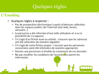 Quelques règles
L’Emailing
 
