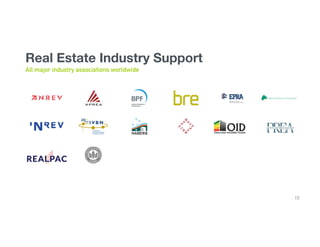 Real Estate Industry Support 

All major industry associations worldwide
15
 
