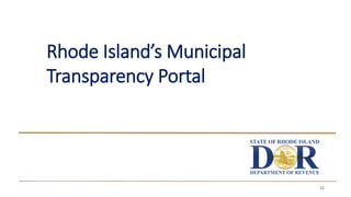 Rhode Island's Fiscal Stability Act and Municipal Transparency Portal