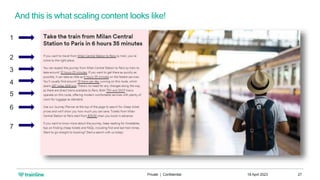 And this is what scaling content looks like!
18 April 2023
Private | Confidential 27
1
2
3
4
5
6
7
 