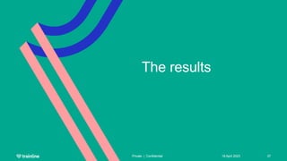 The results
18 April 2023
Private | Confidential 37
 