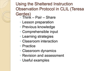Using Web 2.0 in CLIL(Monsalud del Moral Villalta)WikisBlogsRSS (Real Simple Syndication)PodcastsGoogleDocs and SpreadsheetsSocial markers