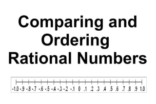 Comparing and Ordering  Rational Numbers 