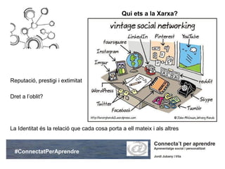 Qui ets a la Xarxa?




Reputació, prestigi i extimitat

Dret a l’oblit?




La Identitat és la relació que cada cosa porta a ell mateix i als altres



  #ConnectatPerAprendre
                                                                 4
 