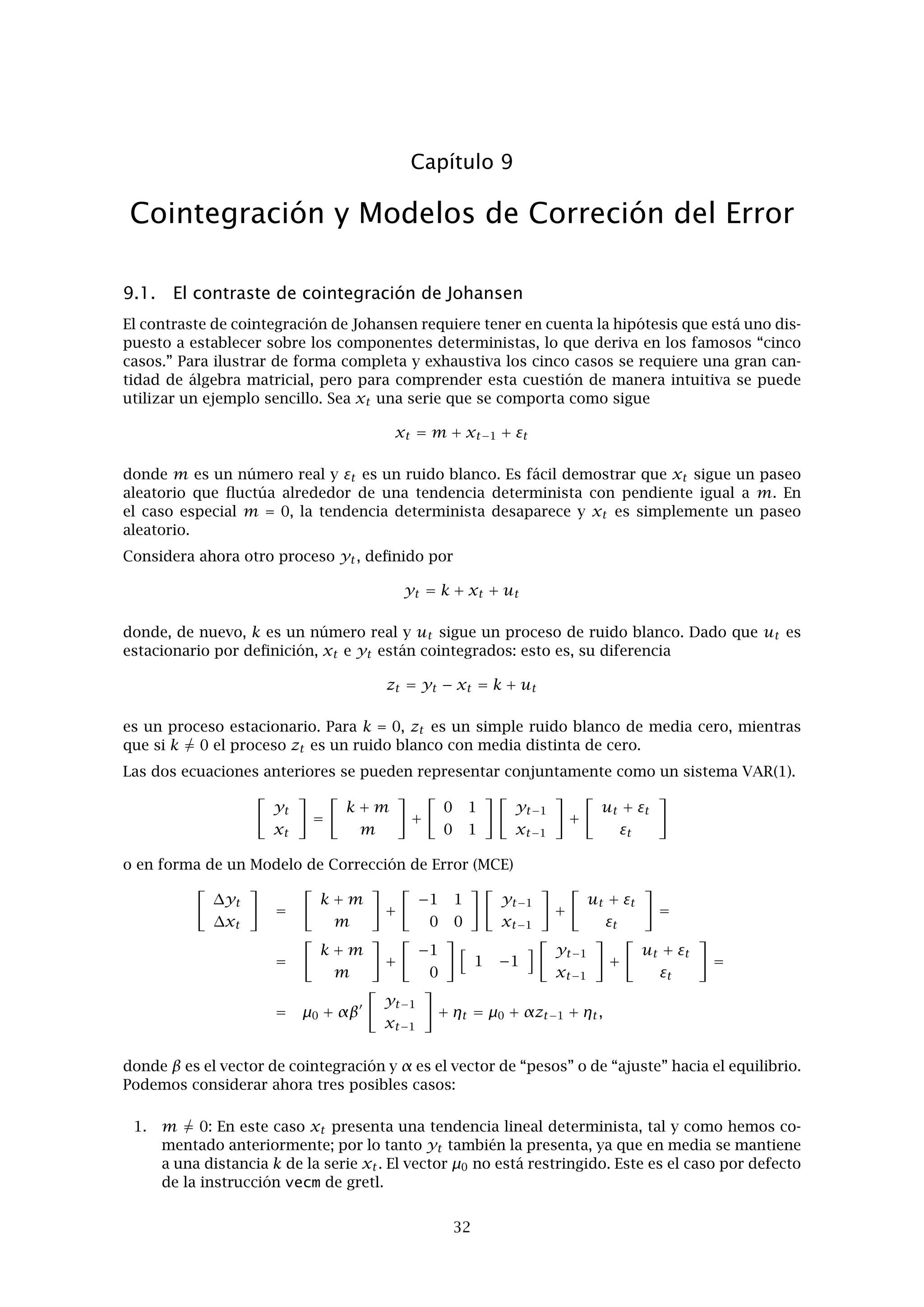Capítulo 7. Gráﬁcos y Diagramas 28
Figura 7.1: Controlador gnuplot de gretl
postscript de página completa. En el sistema de ventanas X también existe la posibilidad de
guardar la ventana como un archivo XPM; y en MS Windows puede copiarse al portapapeles
como un mapa de bits. El menú también da la opción de abrir una ventana de resumen, la cual
muestra cinco valores de resumen (mínimo, primer cuartil, mediana, tercer cuartil y máximo),
además de un intervalo de conﬁanza para la mediana en el caso de que esté seleccionada la
opción de “gráﬁcos de caja recortados”.
Algunos detalles de los gráﬁcos de caja de gretl pueden controlarse mediante un archivo de
texto llamado .boxplotrc, el programa busca este archivo en los siguientes sitios; primero, en
la carpeta de trabajo actual, segundo, en la carpeta del usuario (correspondiente a la variable
de entorno HOME), y por último, en la carpeta del usuario de gretl (esta última se muestra en
el menú “Archivo, Preferencias, General” y puede ser cambiada). Las opciones que podemos
seleccionar son las siguientes: primero, la fuente a utilizar en el archivo postscript resultante
(el nombre genérico de la fuente tiene que ser válido para postscript; por defecto es Helvética);
segundo, el tamaño de la fuente en puntos (también para la salida postscript, por defecto es 12);
tercero, el mínimo y el máximo para el rango del eje, y la anchura y altura del gráﬁco en pixels
(por defecto, 560 x 448); cuarto, si hay que imprimir los valores numéricos de los cuartiles y la
media (por defecto, no imprimir), y por último, si los valores extremos o outliers (puntos más
allá de 1,5 veces el rango recorrido intercuartílico desde la caja central) deben de indicarse por
separado (por defecto, no). Veamos un ejemplo a continuación:
font = Times-Roman fontsize = 16 max = 4.0 min = 0 width = 400
height = 448
numbers = %3.2f
outliers = true
En la penúltima linea, el valor asociado con numbers es una cadena en formato “printf” como en
el lenguaje de programación C; si se especiﬁca, este valor controla la impresión de la mediana
y los cuartiles próximos al gráﬁco de caja. Si no hay entrada de numbers estos valores no se
imprimen. En el ejemplo se imprimirán los valores hasta 3 dígitos, con la precisión de 2 dígitos
a partir de la coma.
No es necesario especiﬁcar todas las opciones y el orden tampoco importa. Las líneas que no
siguen el esquema de “clave = valor” serán ignoradas, y también las líneas que empiecen con el
símbolo #.
Después de cada variable especiﬁcada en la instrucción del gráﬁco de caja, podemos añadir una
expresión booleana entre paréntesis para delimitar la muestra de la variable en cuestión. Hay
que insertar un espacio entre el nombre o el número de la variable y la expresión. Supongamos
que tenemos datos de salarios de hombres y mujeres y tenemos la variable ﬁcticia GÉNERO
con el valor 1 para hombres y 0 para mujeres. En este caso, podemos dibujar gráﬁcos de caja
comparativos con la siguiente línea en el cuadro de diálogo:
salario (GÉNERO=1) salario (GÉNERO=0)
 