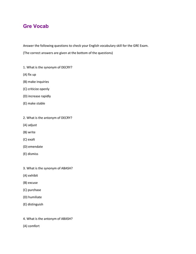 Gre Vocab | PDF
