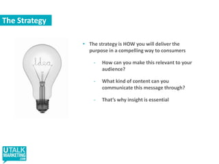 Short vsLong TermShorter Term  / shopper type measuresUsing web analysis toolsCTR’sPass on or likesLonger term / engagement measuresBrand equityAwarenessSentimentThe ideal set of objectives should have both types of measures and cover all activity 