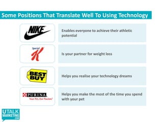 Boosting Short Term Measures: Defining ConversionAnalysis industry built around the idea of “conversion”Conversion does not have to be an immediate transactionConversion could be:An email sign upA iphoneap installA length of engagement on a websiteA number of clicksA visit to a product information pagePassing content on within social mediaRetweeting, likingAn SMS enquiryA broader definition opens up optimisation and analytics for all brandsNot perfect but can be overcome with careful planning