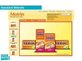 MotrinClientJohnson & JohnsonBrandMotrinProductIbuprofen based product sold in the US Pain relief drug available for adults and childrenTargetMothers with ChildrenAgencyTaxi - New York officeCampaignStart - 30 September 2008Pulled - 17 November 2008MediaOnline and offline integrated campaign