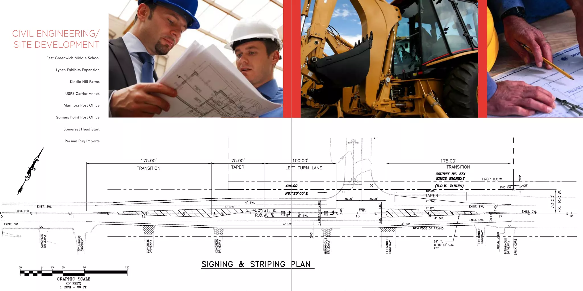 civil engineering/
site development
       East Greenwich Middle School


            Lynch Exhibits Expansion


                   Kindle Hill Farms


                 USPS Carrier Annex


                Marmora Post Office


            Somers Point Post Office


                Somerset Head Start


                Persian Rug Imports
 