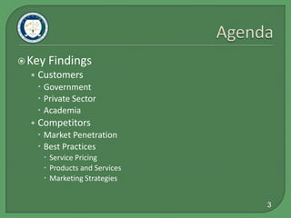 AgendaKey FindingsCustomersGovernment