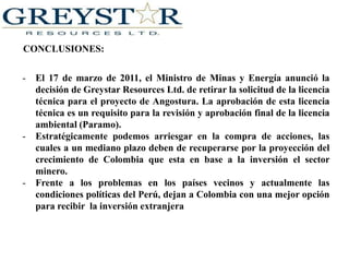 PROYECTO ANGOSTURA EN EL AÑO 15: