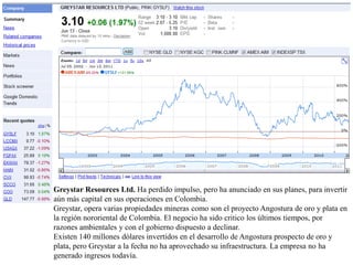 Evaluación Económica Preliminar del proyecto subterráneo. Estimación inicial recursos explotables; 2.4 millones de Oz de Au, 13.4 millones de Oz de Ag 