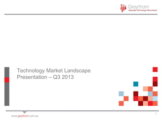 Technology Market Landscape
Presentation – Q3 2013

1

 