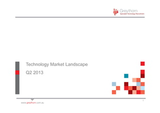 Technology Market Landscape
Q2 2013
1
 