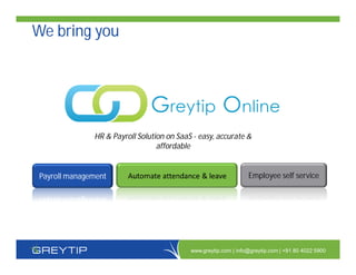 Greytip online HR/Payroll Software | PDF