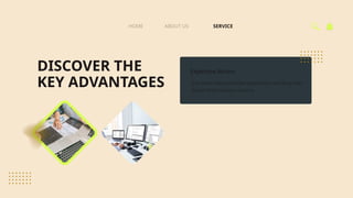 SERVICE
ABOUT US
HOME
DISCOVER THE
KEY ADVANTAGES Our team has extensive experience working with
clients from various sectors
Expertise Across
 