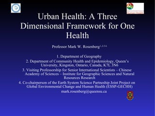 [object Object],[object Object],[object Object],[object Object],[object Object],[object Object],Urban Health: A Three Dimensional Framework for One Health 