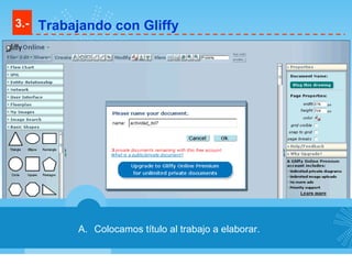 Colocamos título al trabajo a elaborar. 3.- Trabajando con Gliffy 