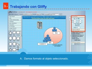 Damos formato al objeto seleccionado. 3.- Trabajando con Gliffy 