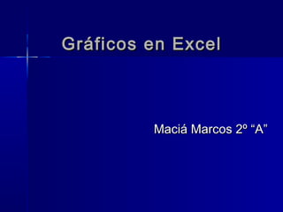Gráficos en ExcelGráficos en Excel
Maciá Marcos 2º “A”Maciá Marcos 2º “A”
 
