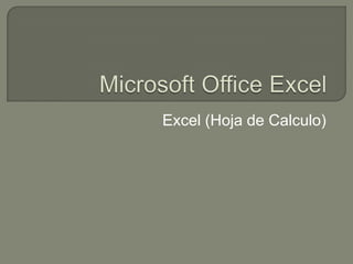 Excel (Hoja de Calculo)
 