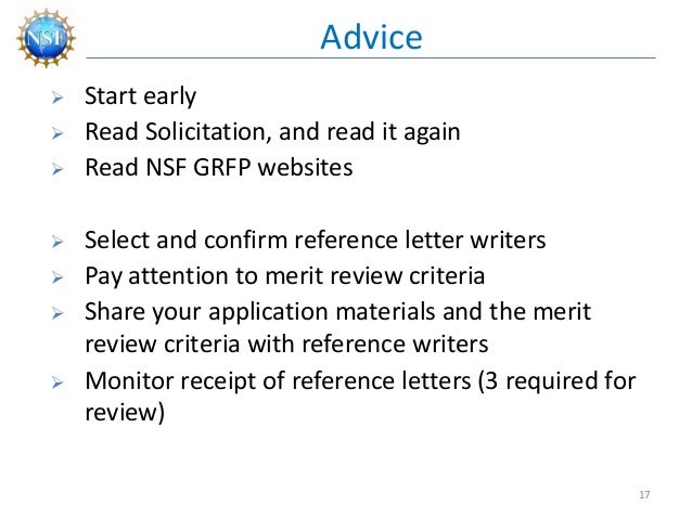 grfp outreach presentation nsf aug 14 nsf letter of recommendation
