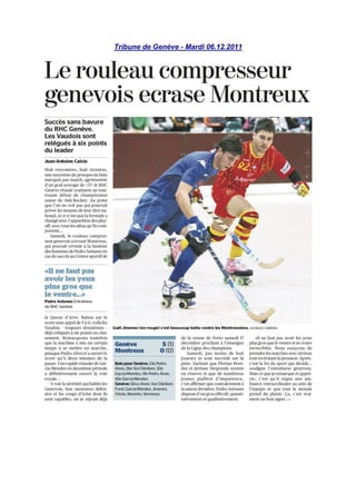 Tribune de Genève - Mardi 06.12.2011
 