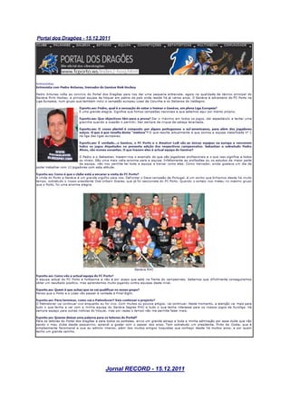 Jornal RECORD - 15.12.2011
 